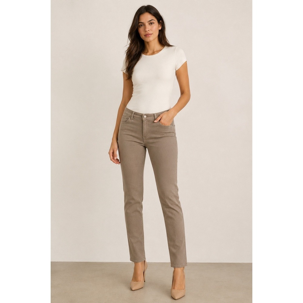Lafayette 148 Thompson Taupe Stretch Skinny Pants Women's Size 2 Luxury